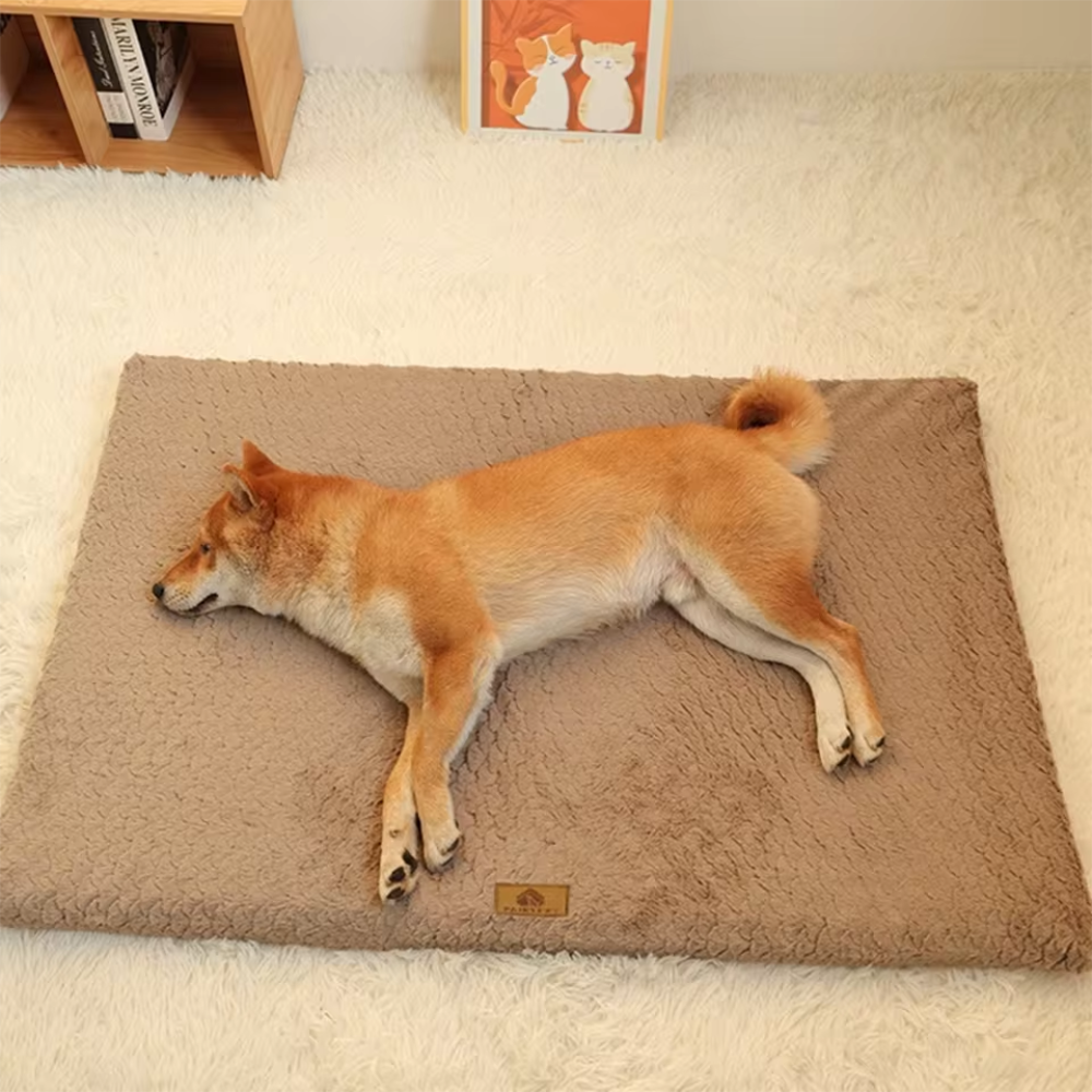 Orthopedic Memory Foam Dog Bed – Waterproof, Washable Faux Fur Cover
