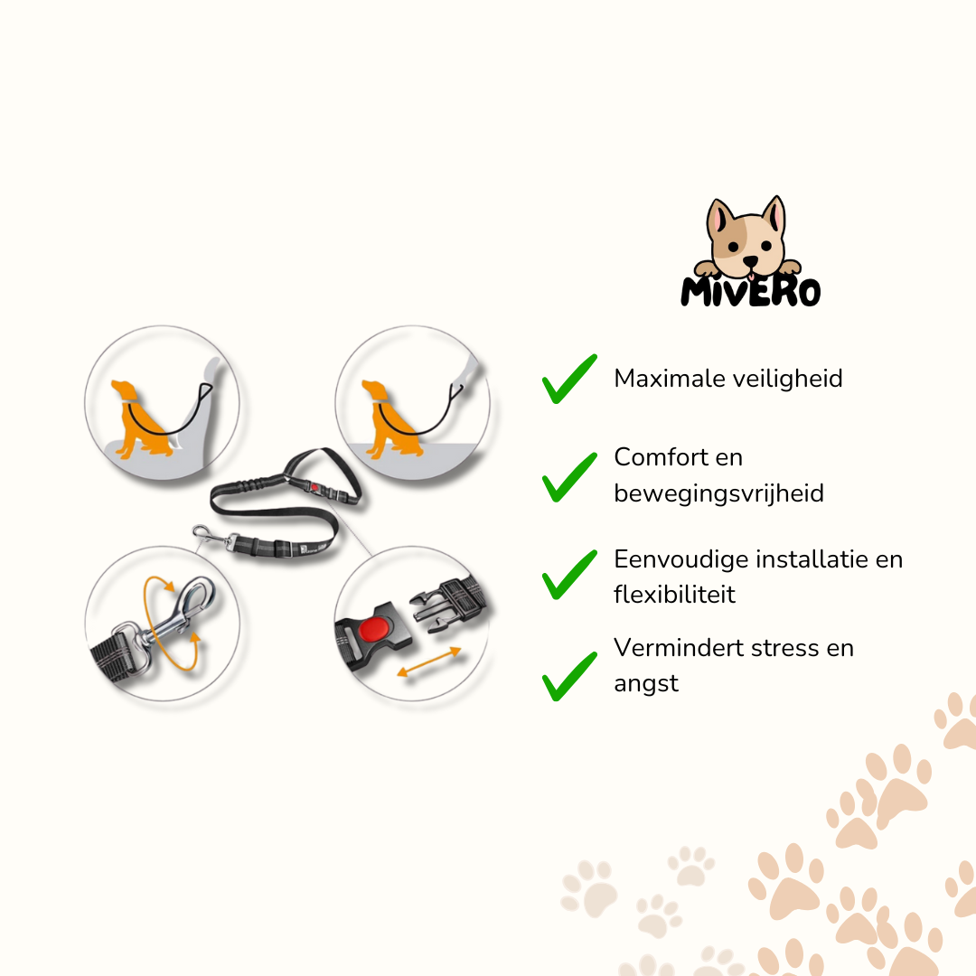 SafePaw - Verstelbare Veiligheidsgordel Hond