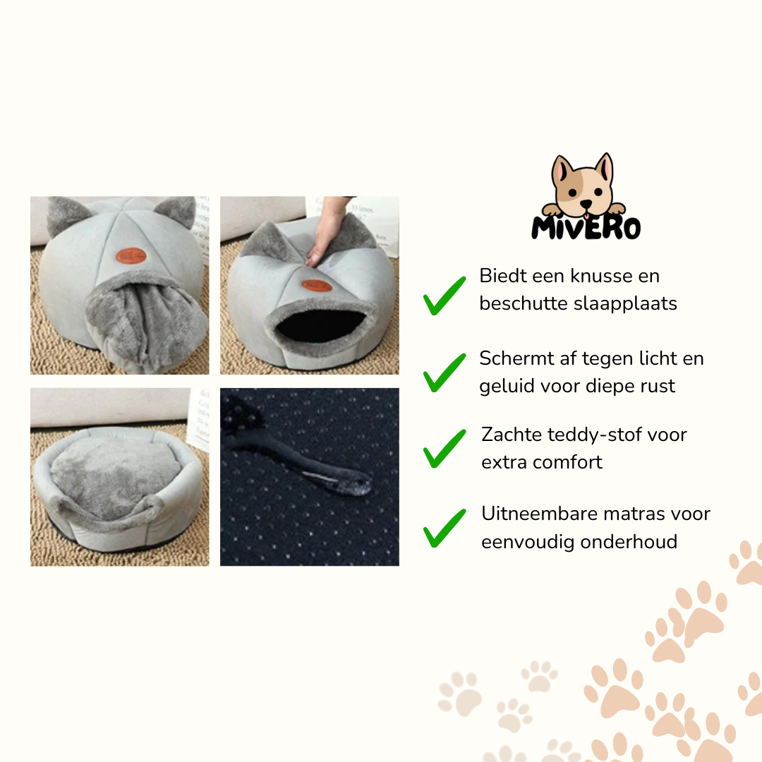 PurrNest - Isolerende Pluche Kattenhol