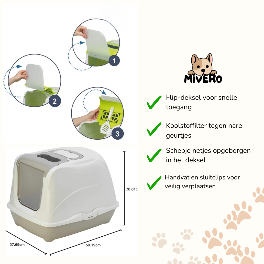 Purriva - Geurfilter Flip-Kattenbak