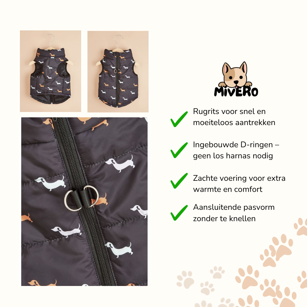PawCozy - Gevoerde Rits Hondenjas