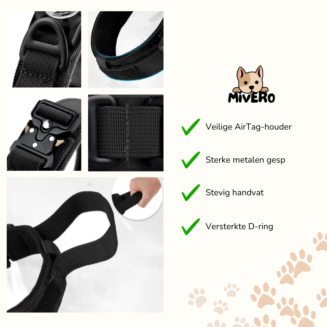 PawTrack - Tactische AirTag Hondenhalsband