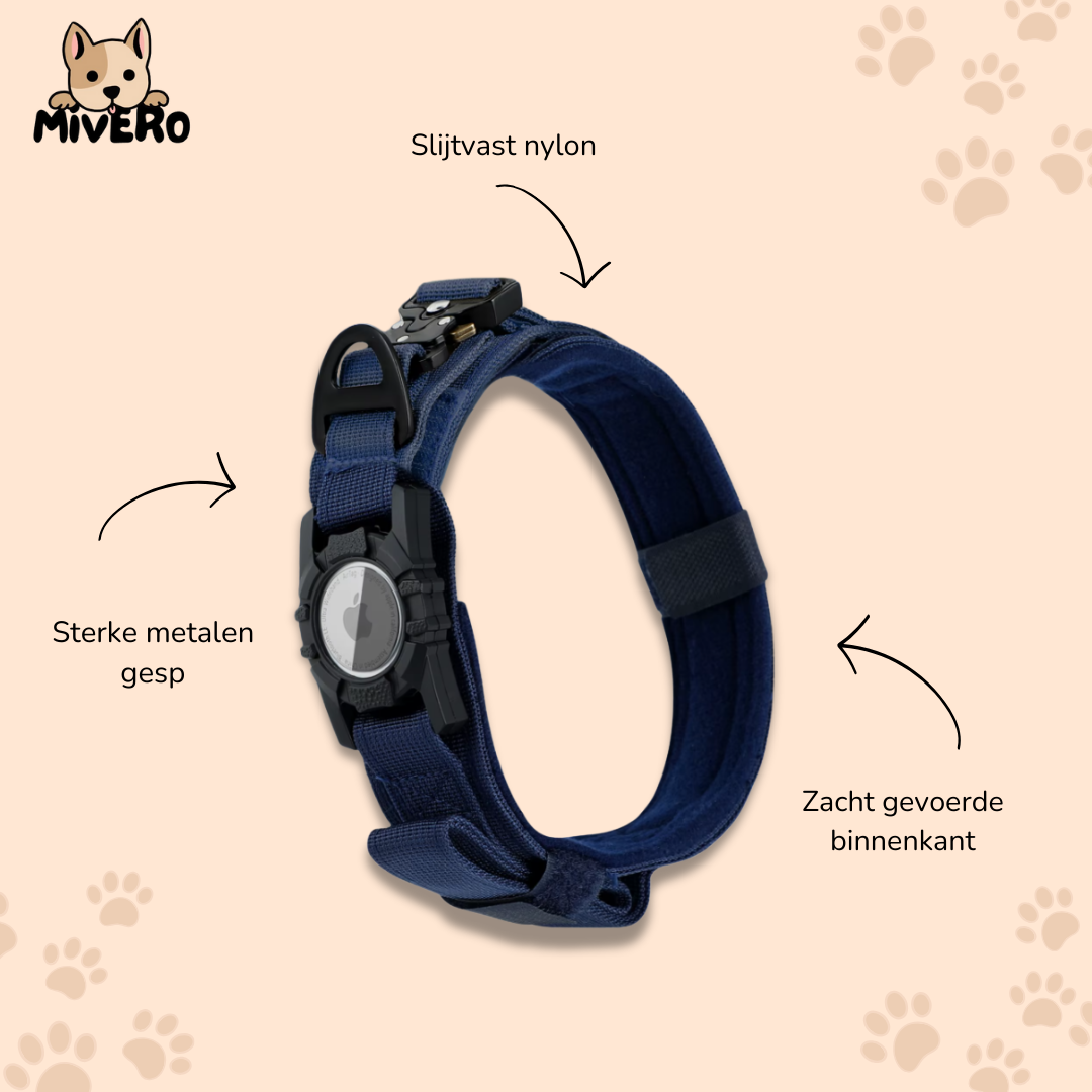 PawTrack - Tactische AirTag Hondenhalsband