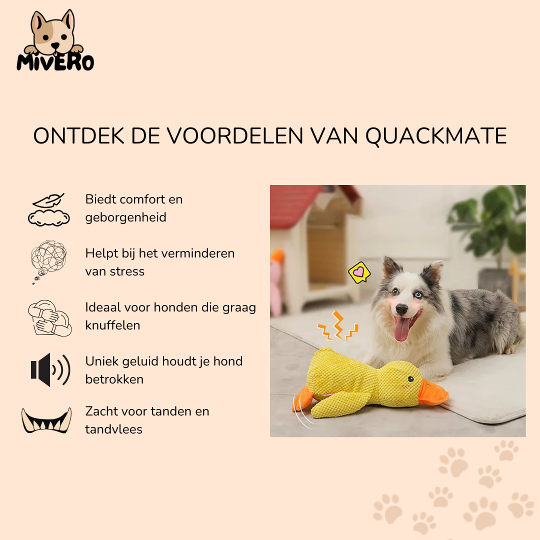 QuackMate - Quakkend Pluche Hondenspeeltje