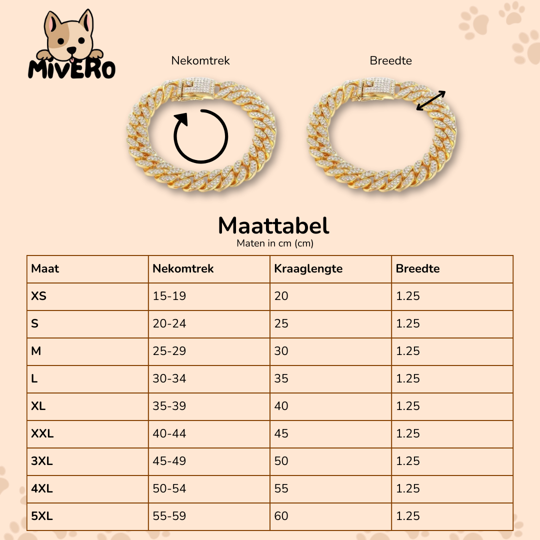 BarkBling - Goudkleurige Hondenketting Luxe