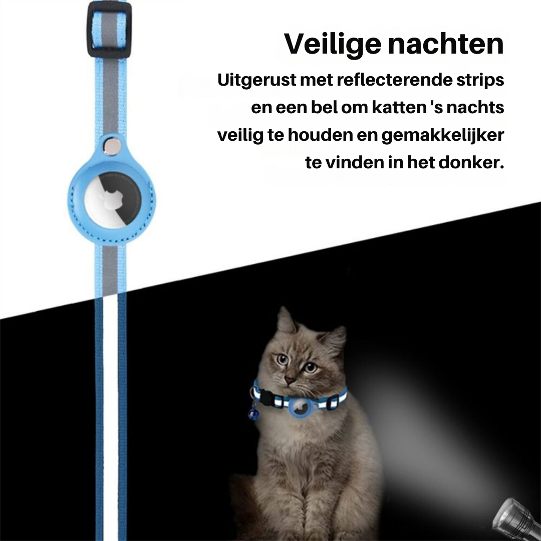 Feline Freedom™ Kattenbandje met Veiligheidsluiting | Gps tracker / Airtag houder