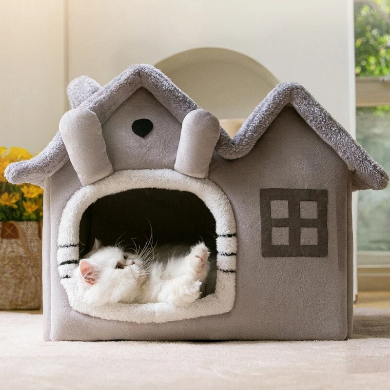 Vouwbare Pluche Winter Warme Huisdier Bed