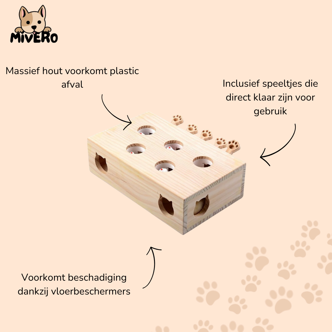 MoleHunt - Houten Whack-A-Mole KattenSpeelgoed