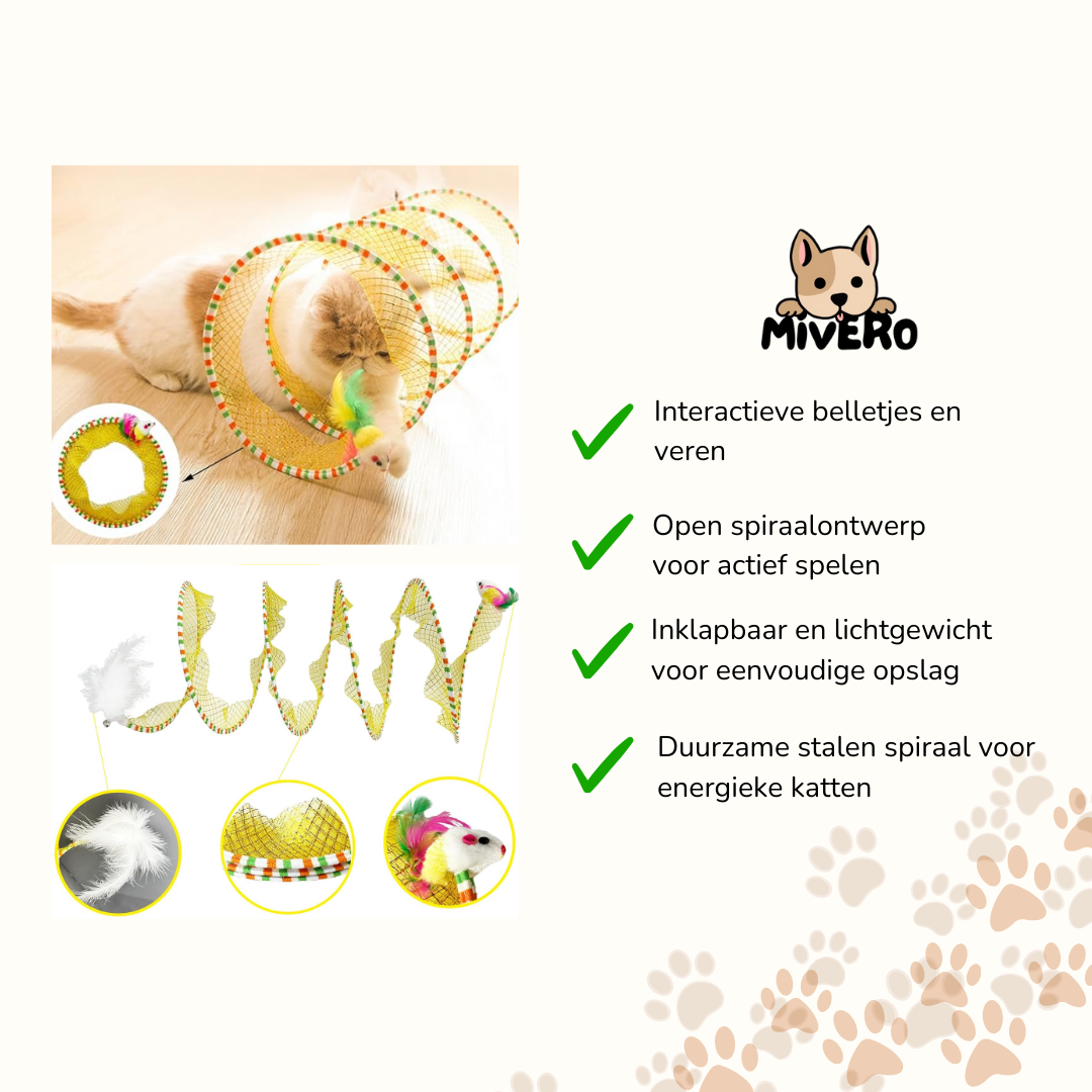 PlayCoil - Interactieve Spiraal Kattentunnel