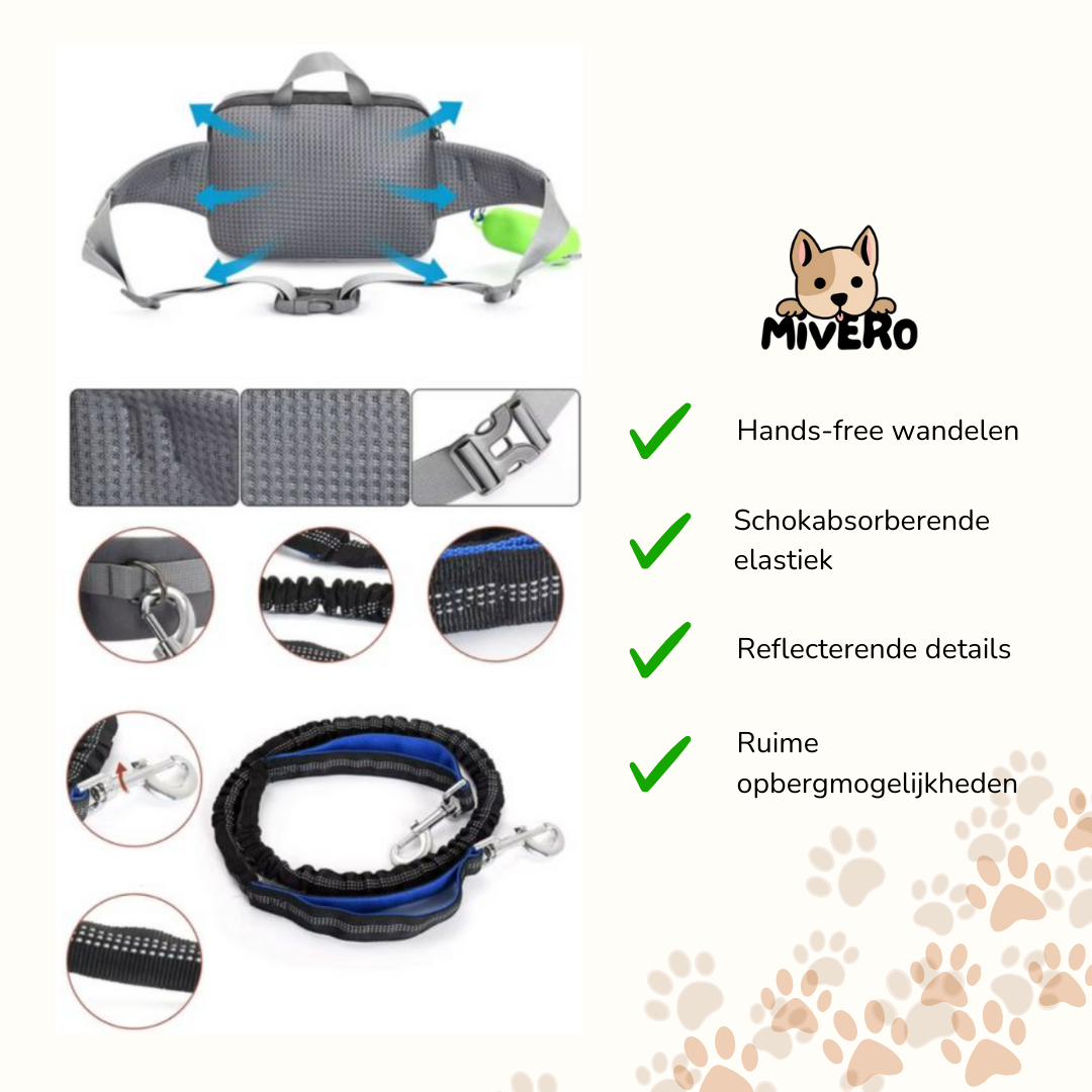Stride - Shockabsorberende Handsfree Hondenriem