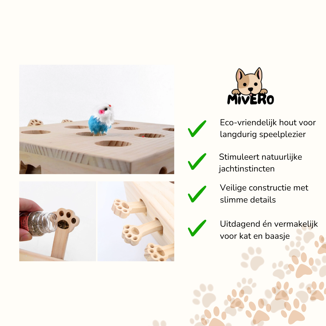 MoleHunt - Houten Whack-A-Mole KattenSpeelgoed